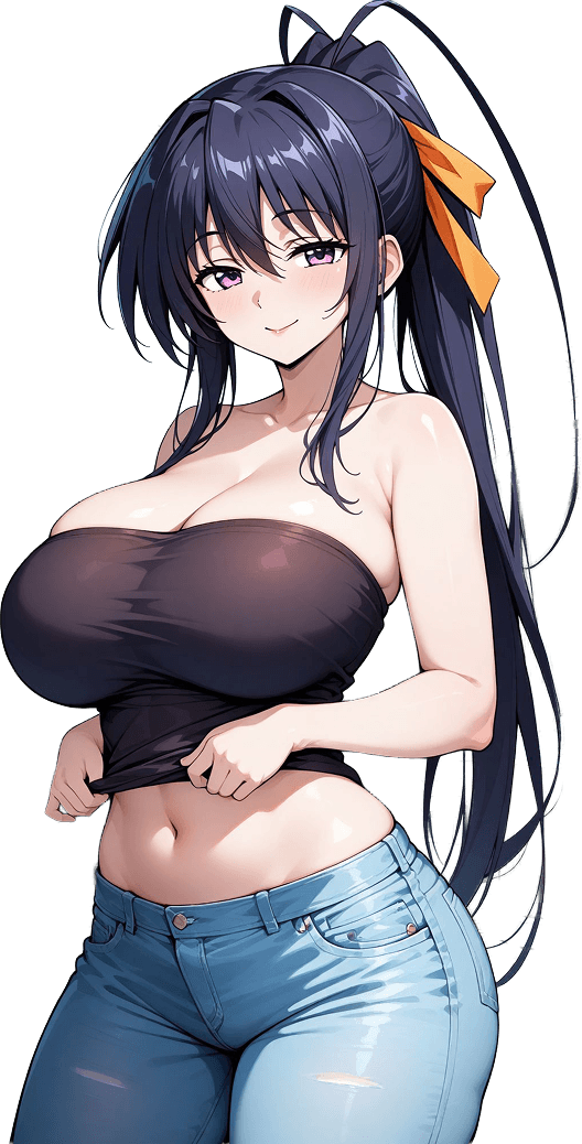 Anime girl with black hair